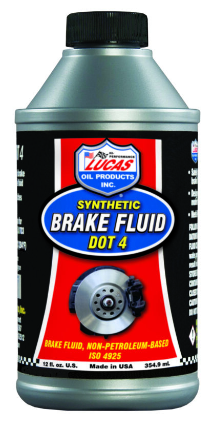 Lucas Oil 10827 Brake Fluid; Single; 12 Ounce Bottle; DOT 4; Glycol Ether Based Attributes Type: Glycol Ether Based DOT Rating: DOT 4 Unit Size: 12 Ounce Unit Type: Bottle Unit Quantity: Single Mfg. Case Qty.: 12 (case packaging not guaranteed)