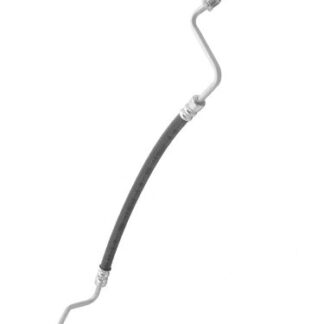 Omega 1126 Power Steering Hose; Pressure Line Hose; OE Replacement; 3/8 Inch Male Inverted Flare X 16 Millimeter Male Inverted Flare With 16 Millimeter Type III Adapter And Insert X 52 Inch Length; Also Use Omega Part Number 4115